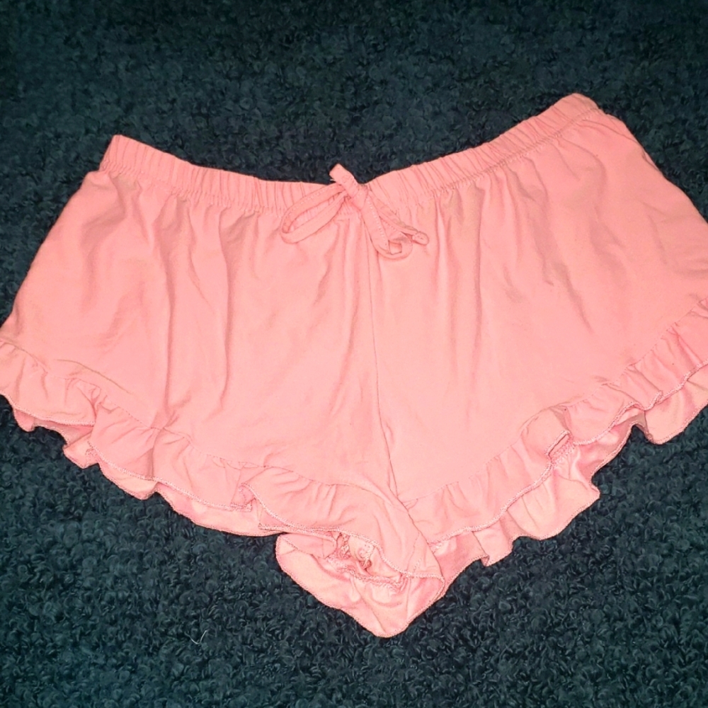 Xhilaration Pink Lace Trim Pajama Shorts Size Medium